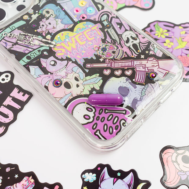 Party 3D Style 8. Phone Case ( Sticker & Glitter &Resin )