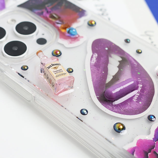 Party 3D Style 13. Phone Case ( Sticker & Glitter &Resin )