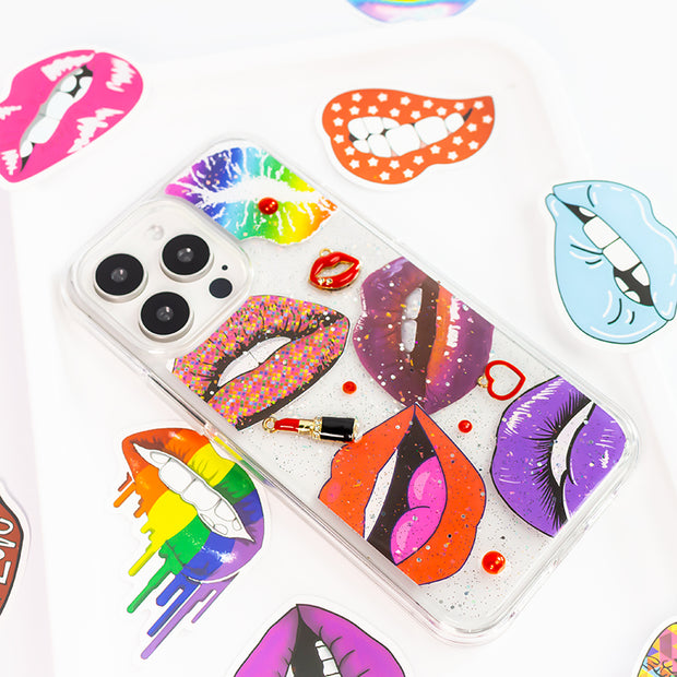 Party 3D Style 50. Phone Case ( Sticker & Glitter &Resin )