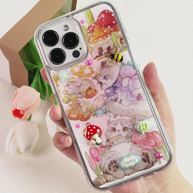 Party 3D Style 65. Phone Case ( Sticker & Glitter &Resin )